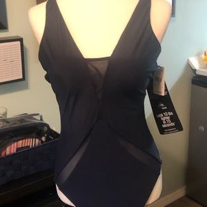 NWT - Miraclesuit Navy Blue Swim Suit - Size 12